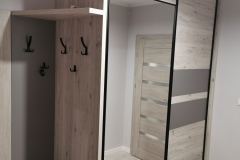 zabudowa szafy z wieszakiem i szafką na buty